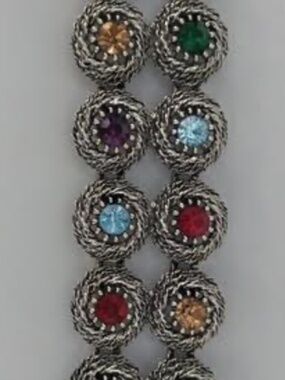 Share VINTAGE JUDY LEE ROPE & RHINESTONE CHUNKY BRACELET 6"